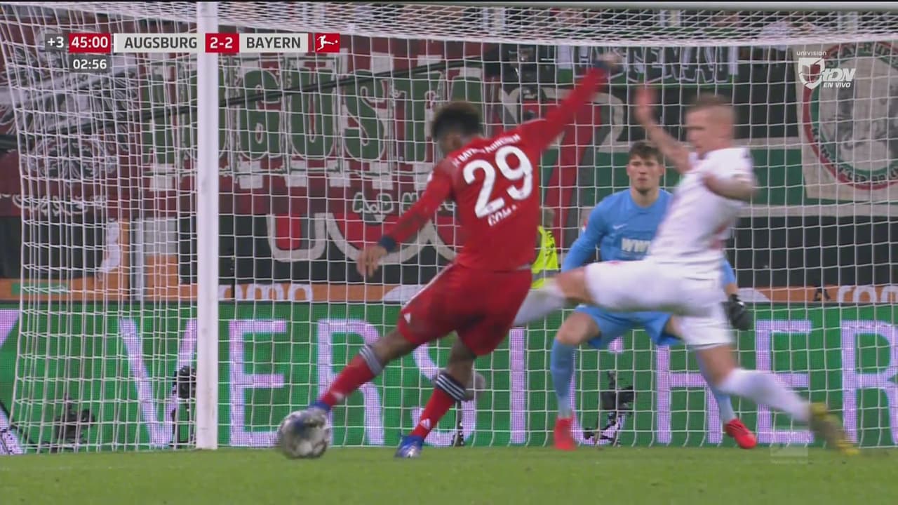 Coman dispara de nuevo y consigue el 2-2 entre el Augsburg y el Bayern