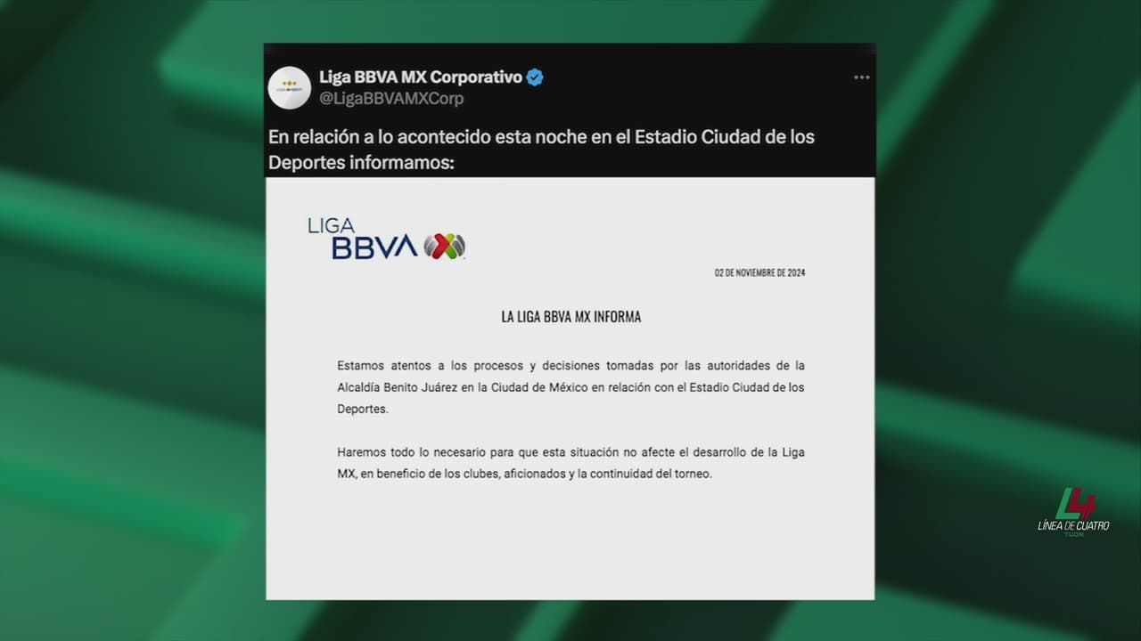 Comunicado de la Liga MX sobre la clausura del Estadio Ciudad de los Deportes.