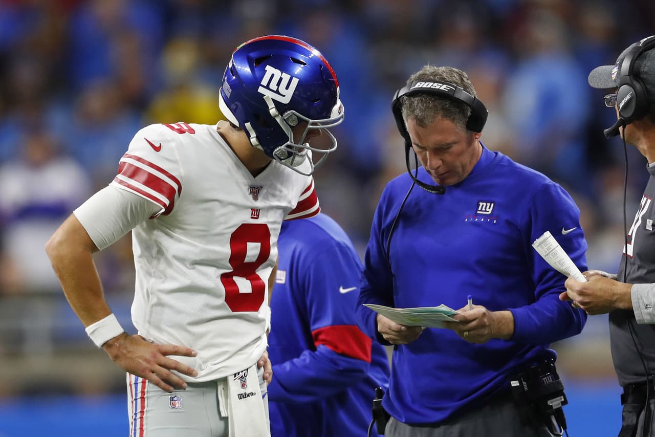 Daniel Jones y Pat Shurmur.