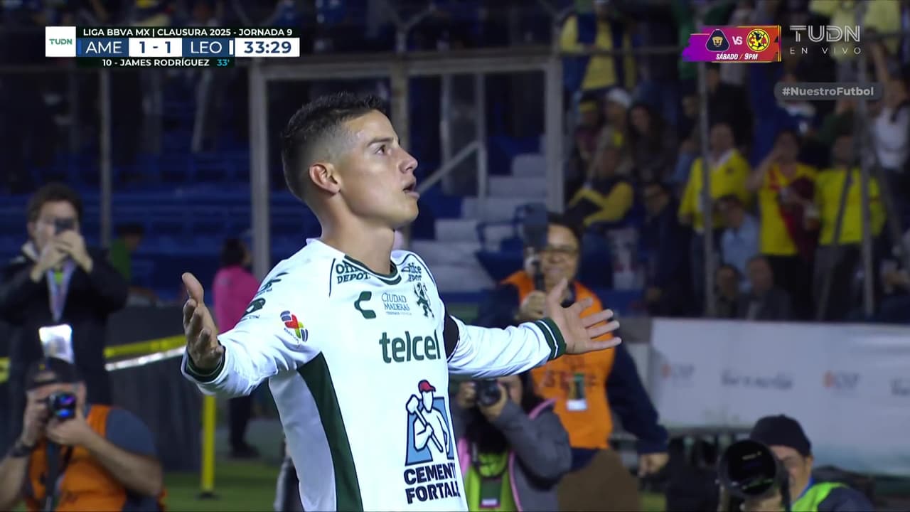 ¡Gol del León! James Rodríguez como locomotora le anota al América