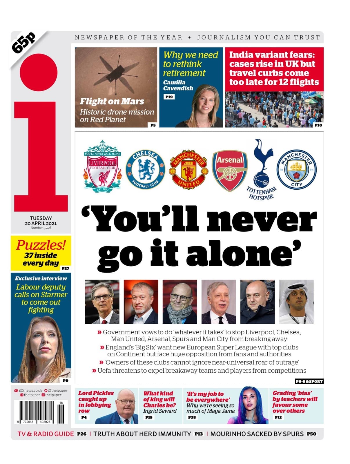 Estos son algunos encabezados de los medios de comunicación.