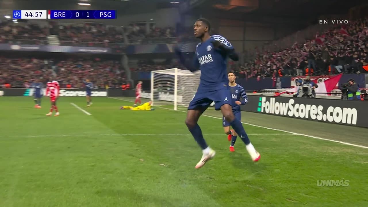 ¡Gol del PSG! Dembélé desborda por la banda y la pone pegadita al palo