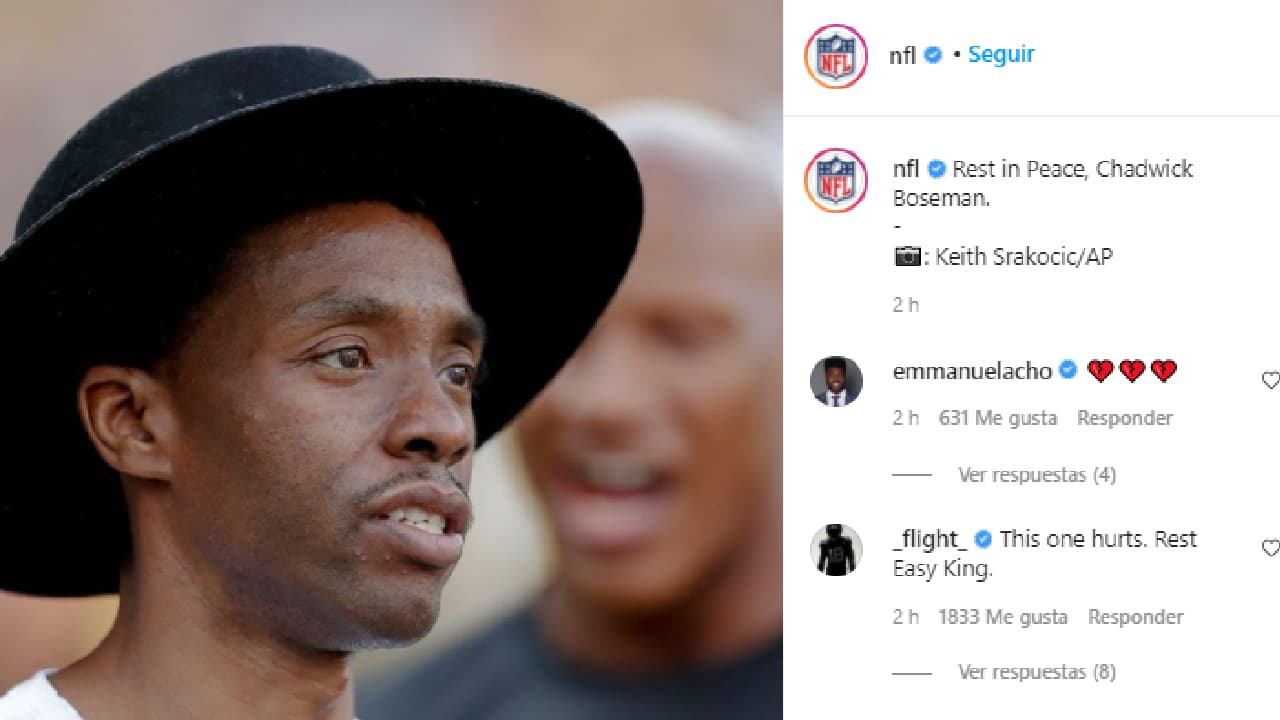 Los deportistas reaccionaron al fallecimiento del actor quien protagonizara ‘Black Panther’.