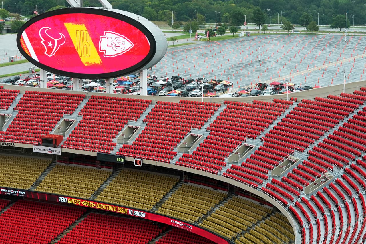 Con pocos aficionados dentro y fuera del estadio, ArrowHead está listo para albergar el primer partido de la temporada 2020.