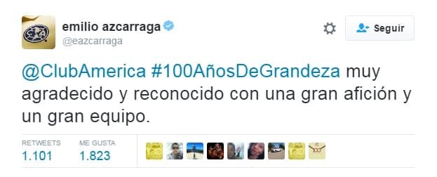 América cumple 100 años de existencia, por lo que diferentes equipos y personajes del medio futbolístico felicitaron a la institución.