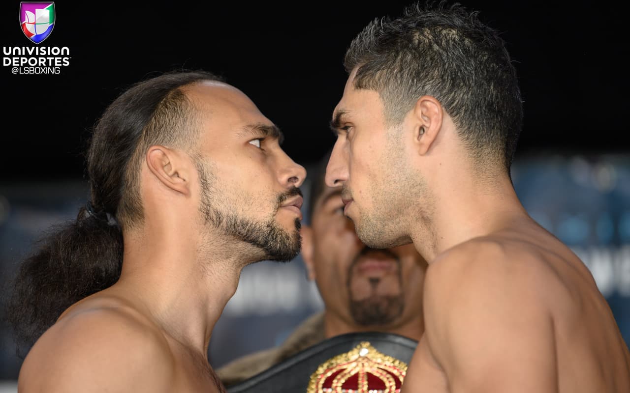 <b>Keith Thurman</b> pesó146.6 libras, mientras
<b> Josesito López</b> marcó 146.5.