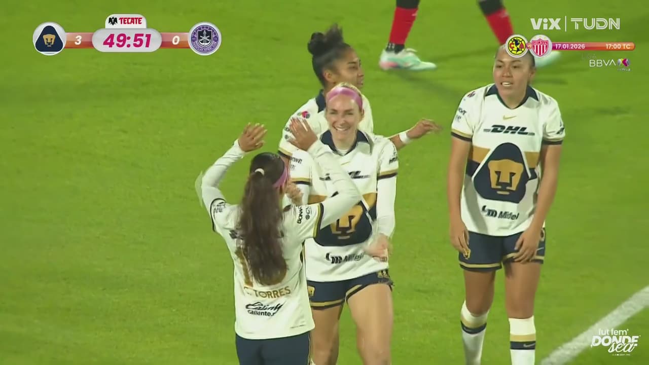 ¡Gooooool de Pumas! Doblete de Hix que incrementa el ventaja de las universitarias