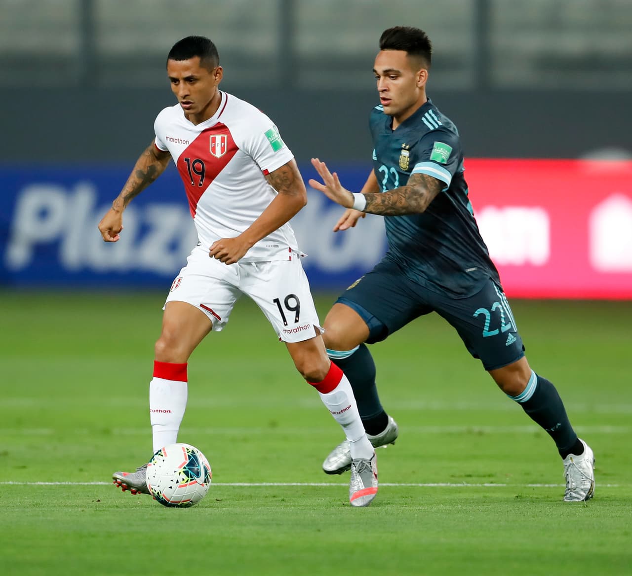 Con goles de Nicolás González y Lautaro Martínes, Argentina se impone en su visita a Perú.