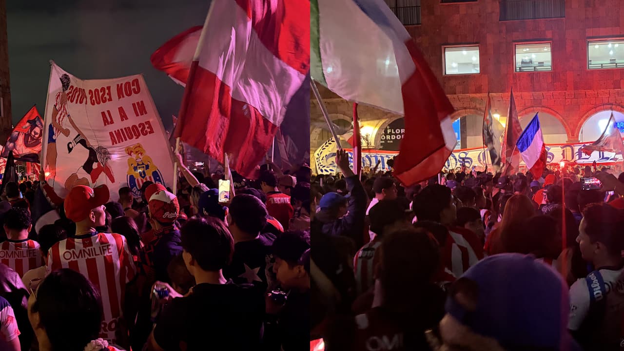 Aficionados de Chivas hacen banderazo la noche previa al Clásico Tapatío