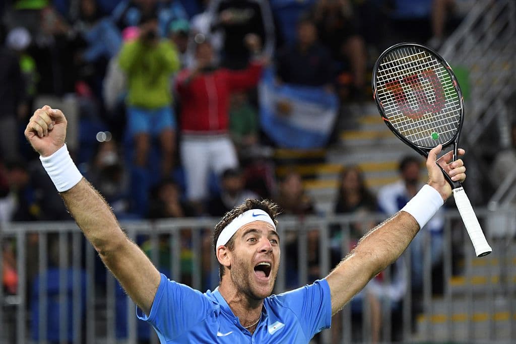 Juan Martín Del Potro celebra su triunfo ante el español Bautista.