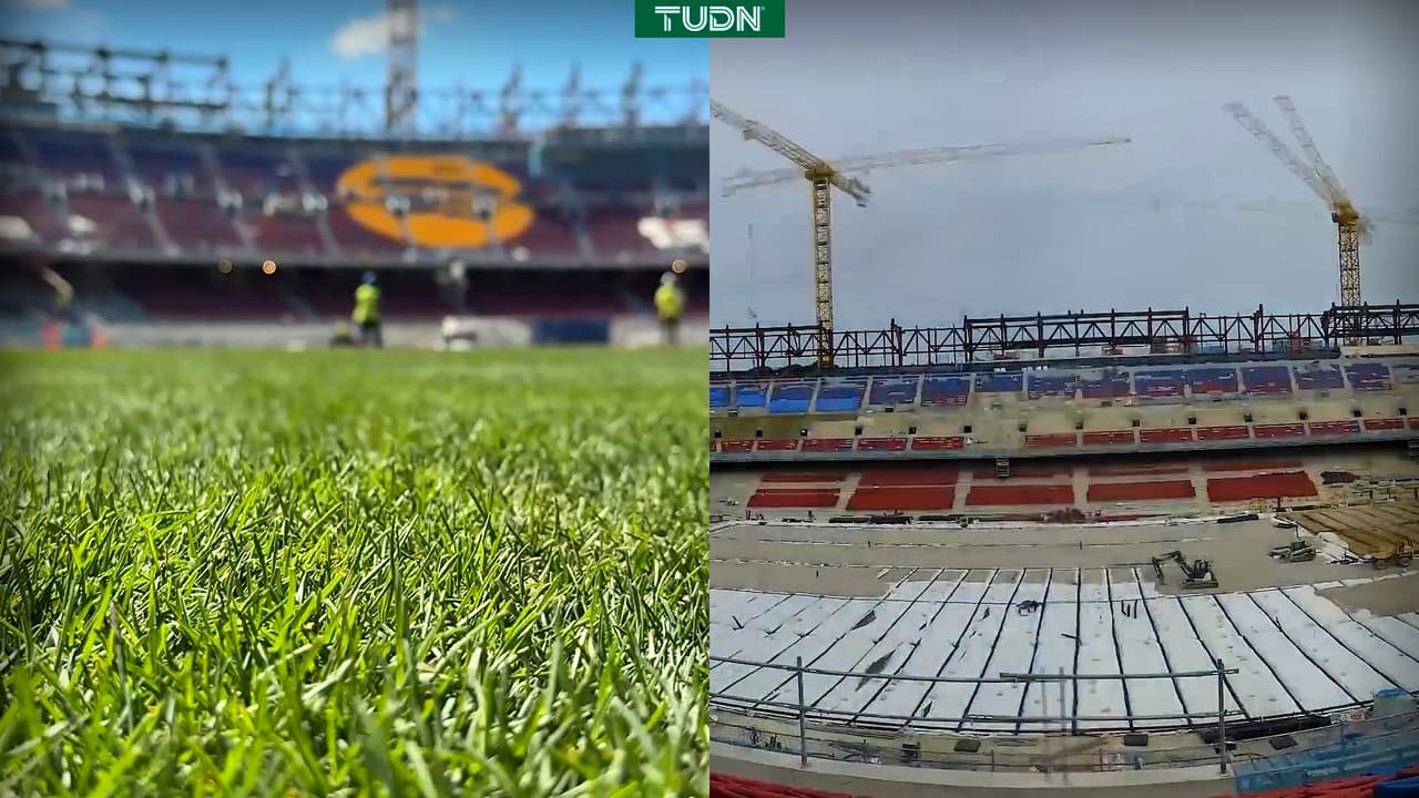¡Luce hermoso! Ya hay pasto en el Camp Nou