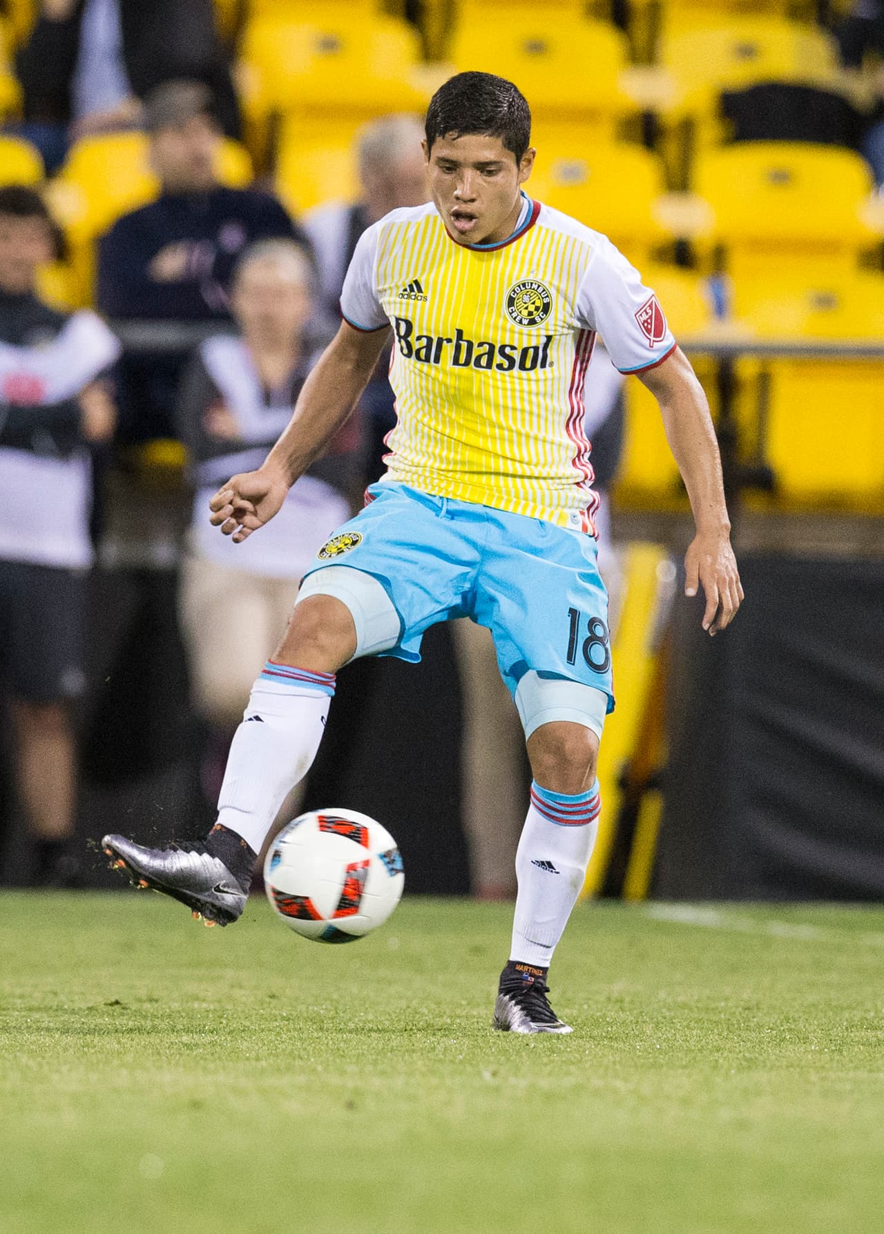Martínez jugó su primer partido con Columbus en un amistoso ante Veracruz.