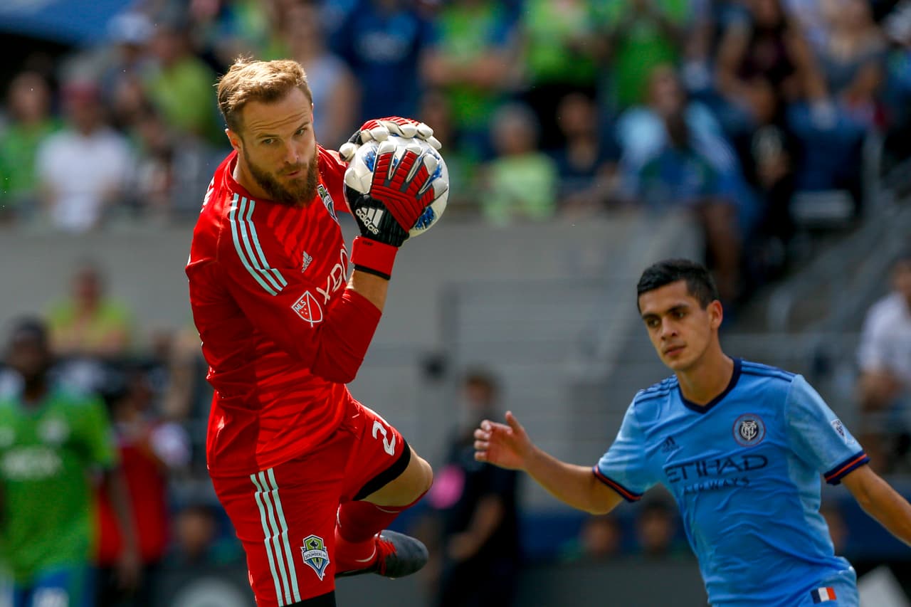 Stefen Frei volvió a mostrar su habitual solidez en el arco en el triunfo 3-1 de Seatle Sounders frente a New York City FC. (USA Today Images)