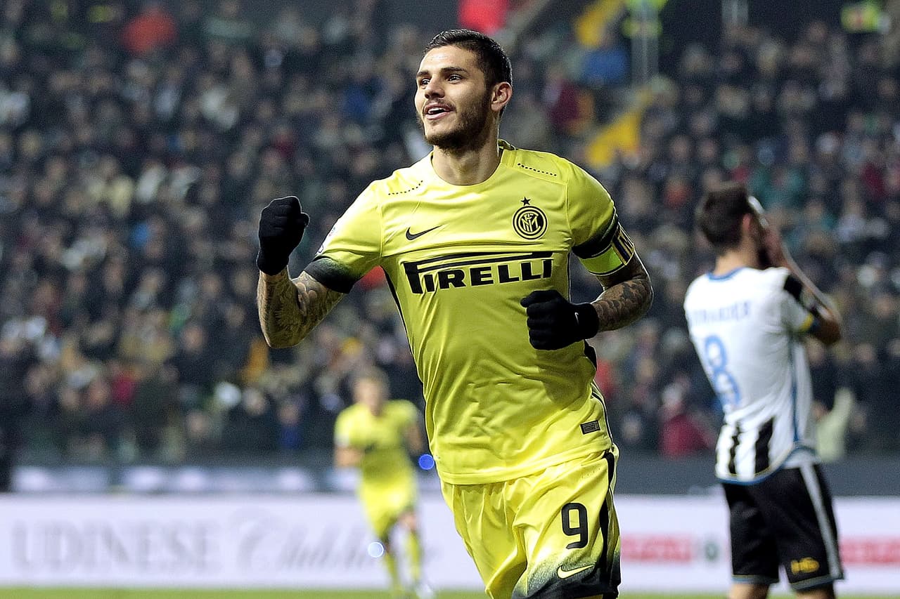 El argentino MAuro Icardi marcó dos goles al Udinese