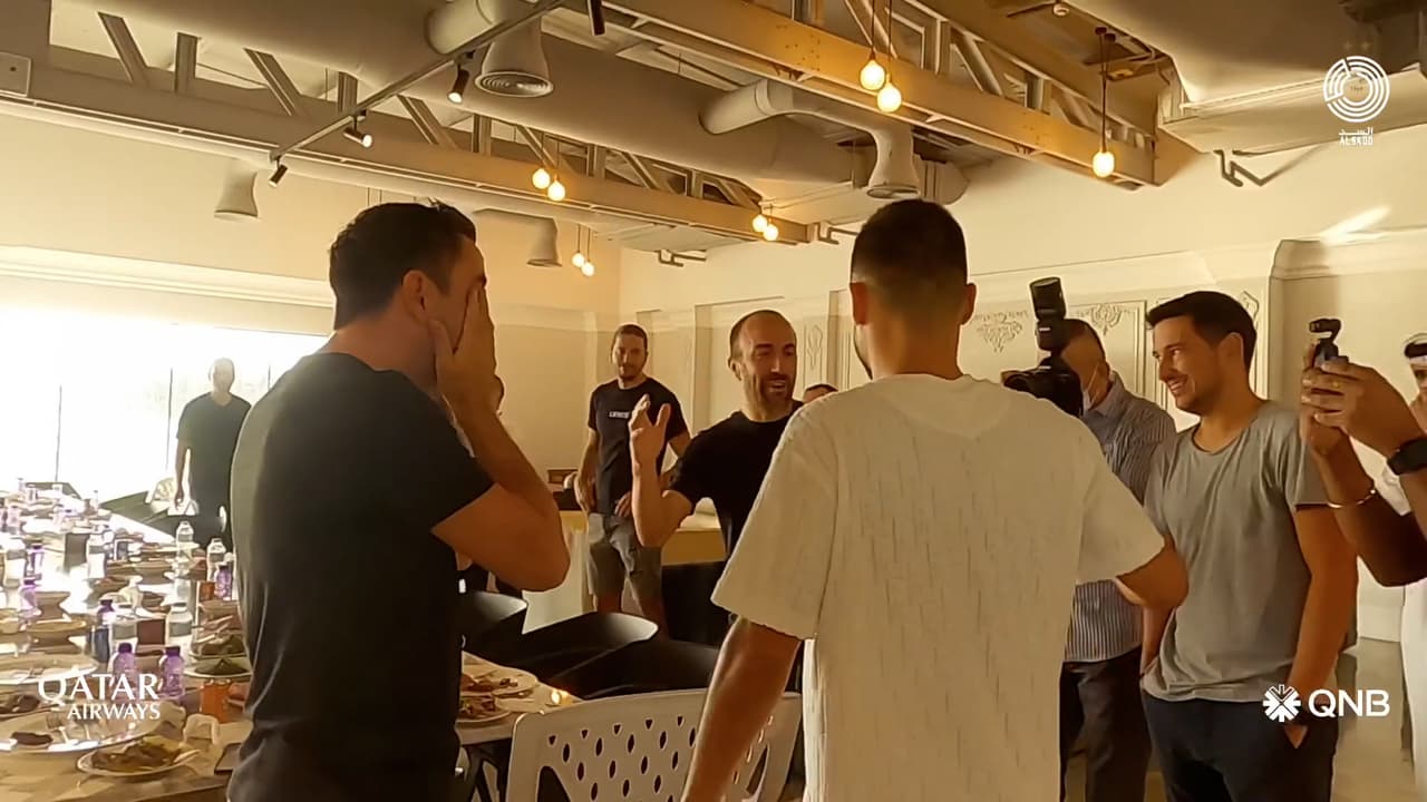Mira la despedida de Xavi con sus jugadores del Al-Sadd