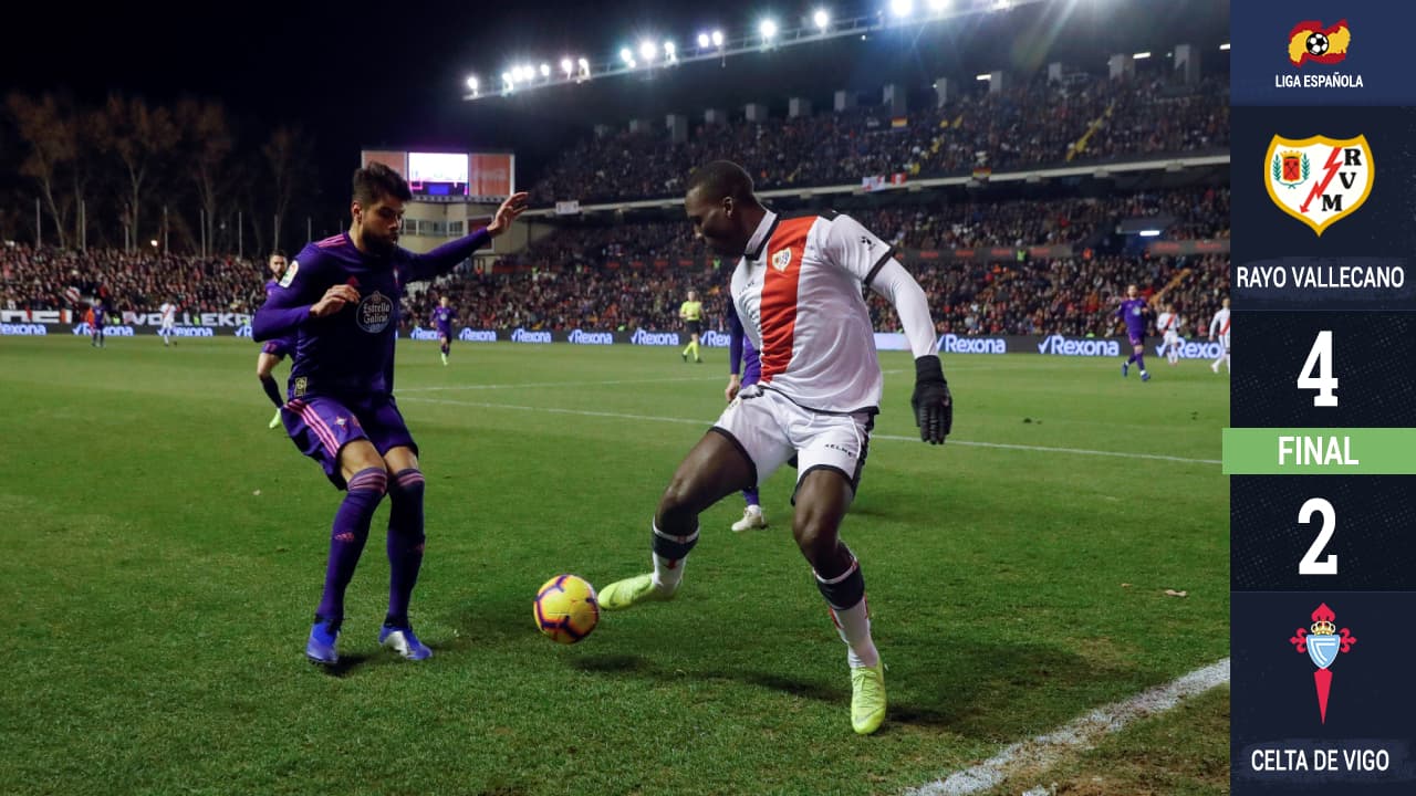 Gol de Néstor Araujo no salva al Celta de sucumbir con Rayo Vallecano