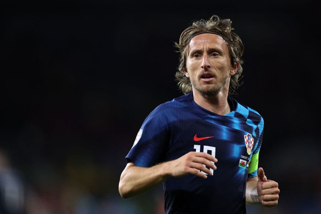 Croatia's midfielder Luka Modric during the UEFA Euro 2024 group D qualification football match between Wales and Croatia at Cardiff City Stadium in Cardiff, south Wales on October 15, 2023. (Photo by Adrian DENNIS / AFP) (Photo by ADRIAN DENNIS/AFP via Getty Images)