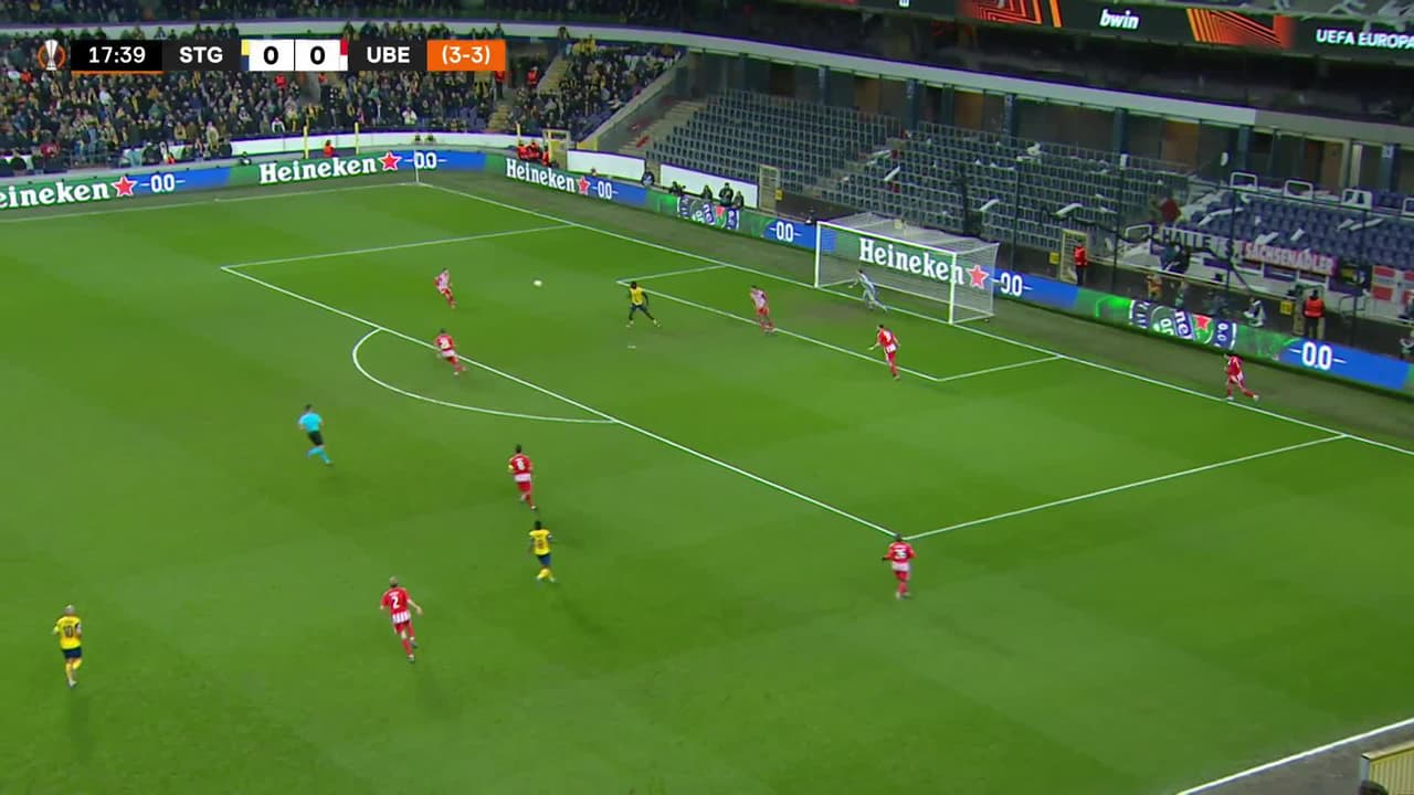 ¡GOL!  anota para Union Saint-Gilloise. Teddy Teuma