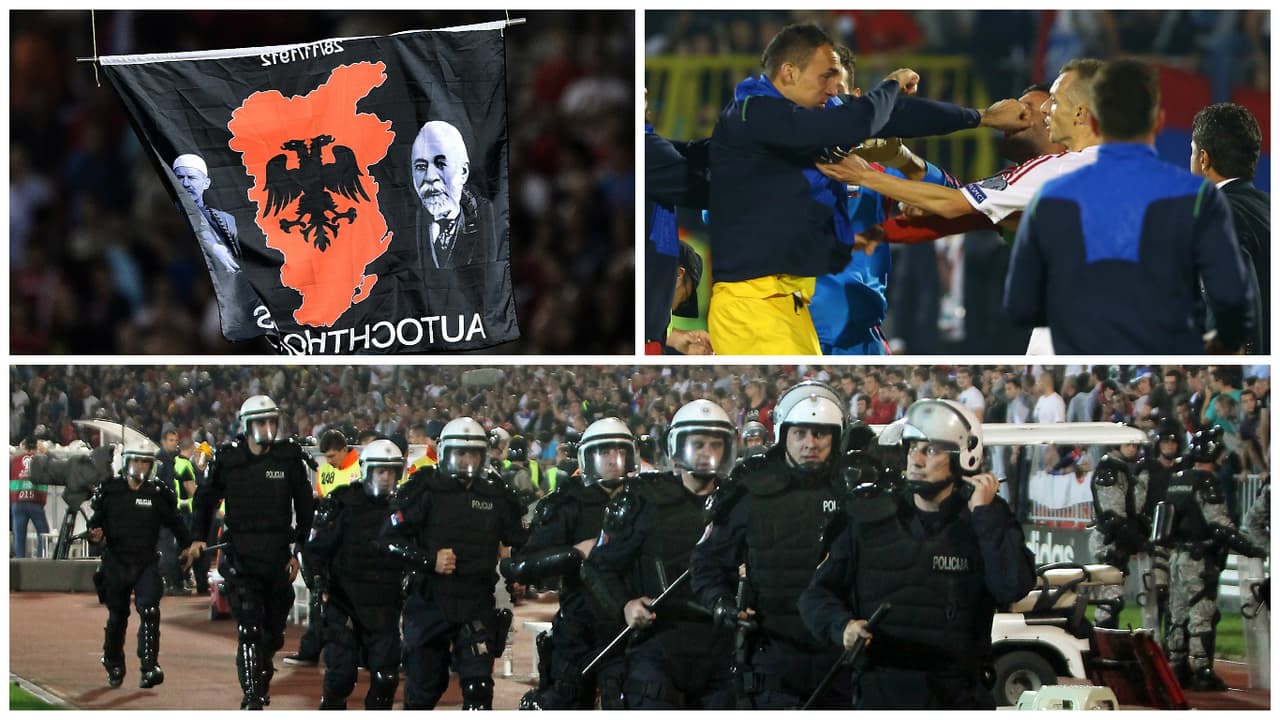 La selección de Albania ganó tres puntos en la mesa por un partido suspendido en Serbia rumbo a la Eurocopa 2016. Un 'drone' con una bandera albanesa desencadenó un zafarrancho y el TAS halló que la culpa fue de Serbia por no garantizar la seguridad.