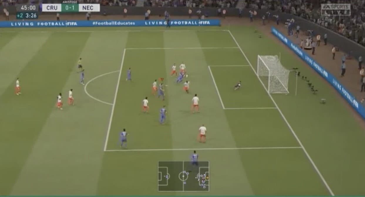 Cruz Azul no logra aguantar la ventaja y en la última jugada del partido Kevin Mercado se logra meter en el área de la Máquina para marcar el tanto del empate.