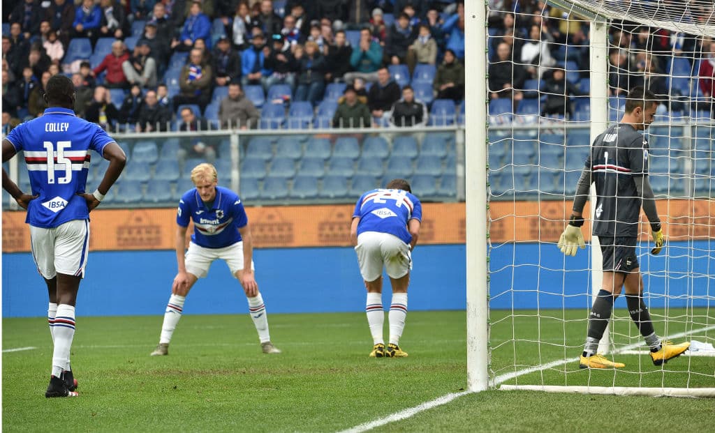 Muy sufrida la derrota de la Sampdoria en casa que no metió ni las manos, para el equipo local descontó Gabbiadini, en tiempo de compensación.