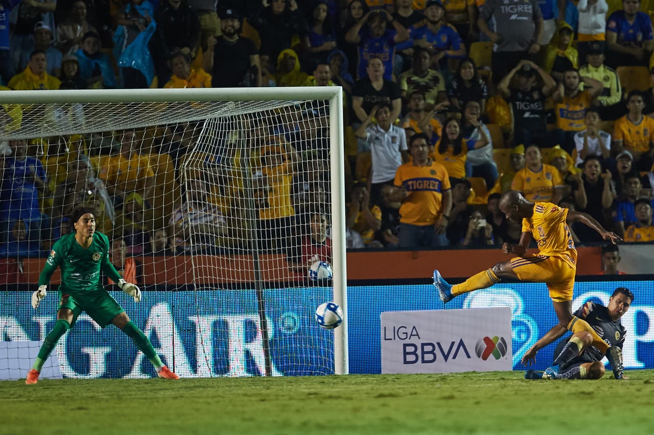 during the game Tigres UANL vs América, corresponding to day 6 of the Torneo Clausura 2019 of the Liga BBVA MX, at Universitario Stadium, on August 24, 2019.
<br>
<br> durante el partido Tigres UANL vs América, correspondiente a la jornada 6 del Torneo Apertura 2019 de la Liga BBVA MX, en el Estadio Universitario, el 24 de Agosto de 2019.