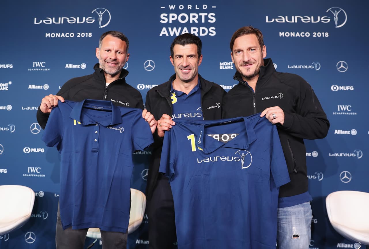 La ceremonia de entrega de los Premios Laureus, conocidos como los 'Oscares' del deporte y que reconocen lo mejor del 2017, reunió a varias figuras como Ryan Giggs, Luis Figo y Francesco Totti.