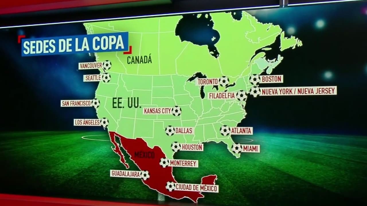 ¿Cuáles serán las sedes de la Copa Mundial en EEUU, México y Canadá?