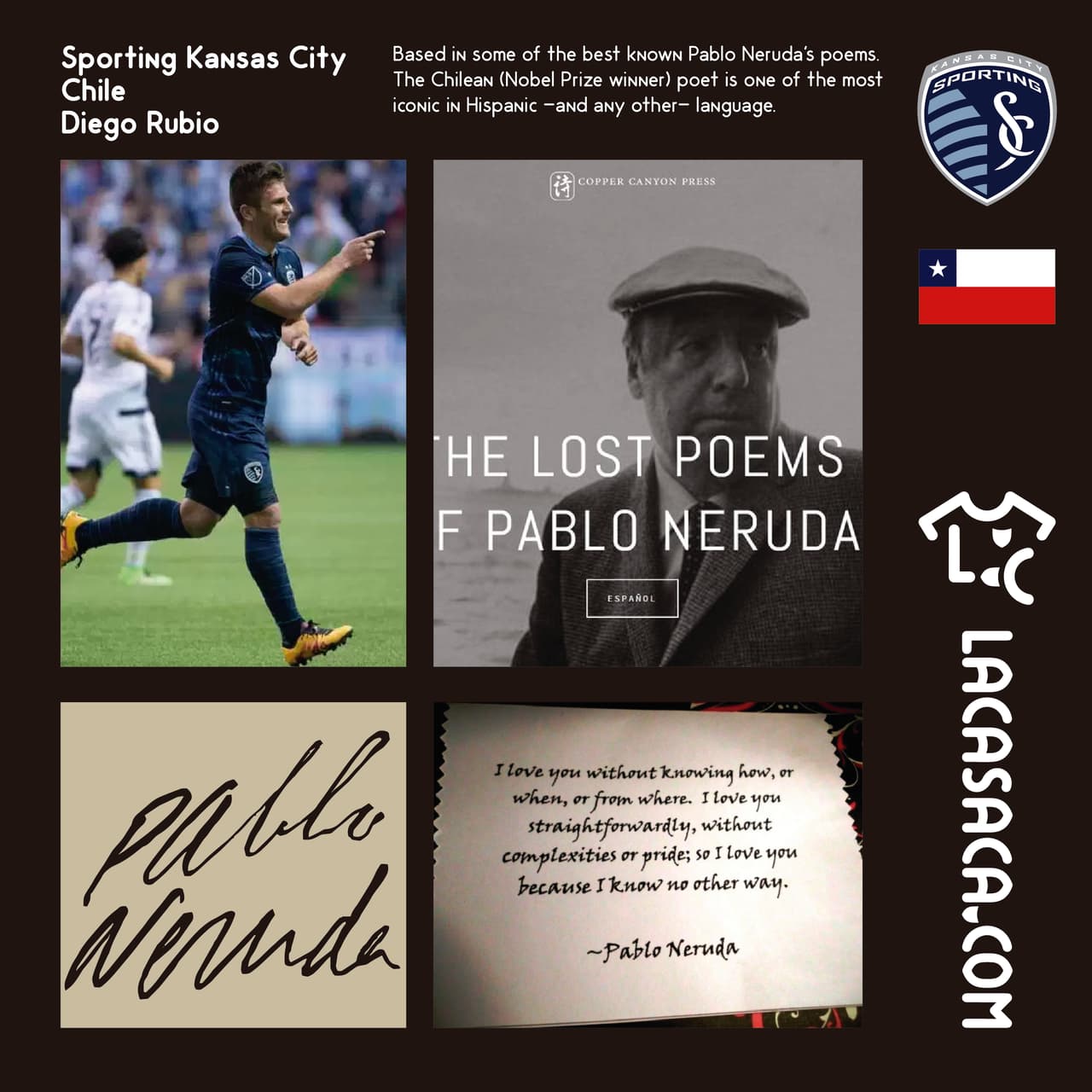 SPORTING KANSAS CITY | El delantero chileno Diego Rubio y los poemas de Pablo Neruda han forjado una casaca bastante emotiva.