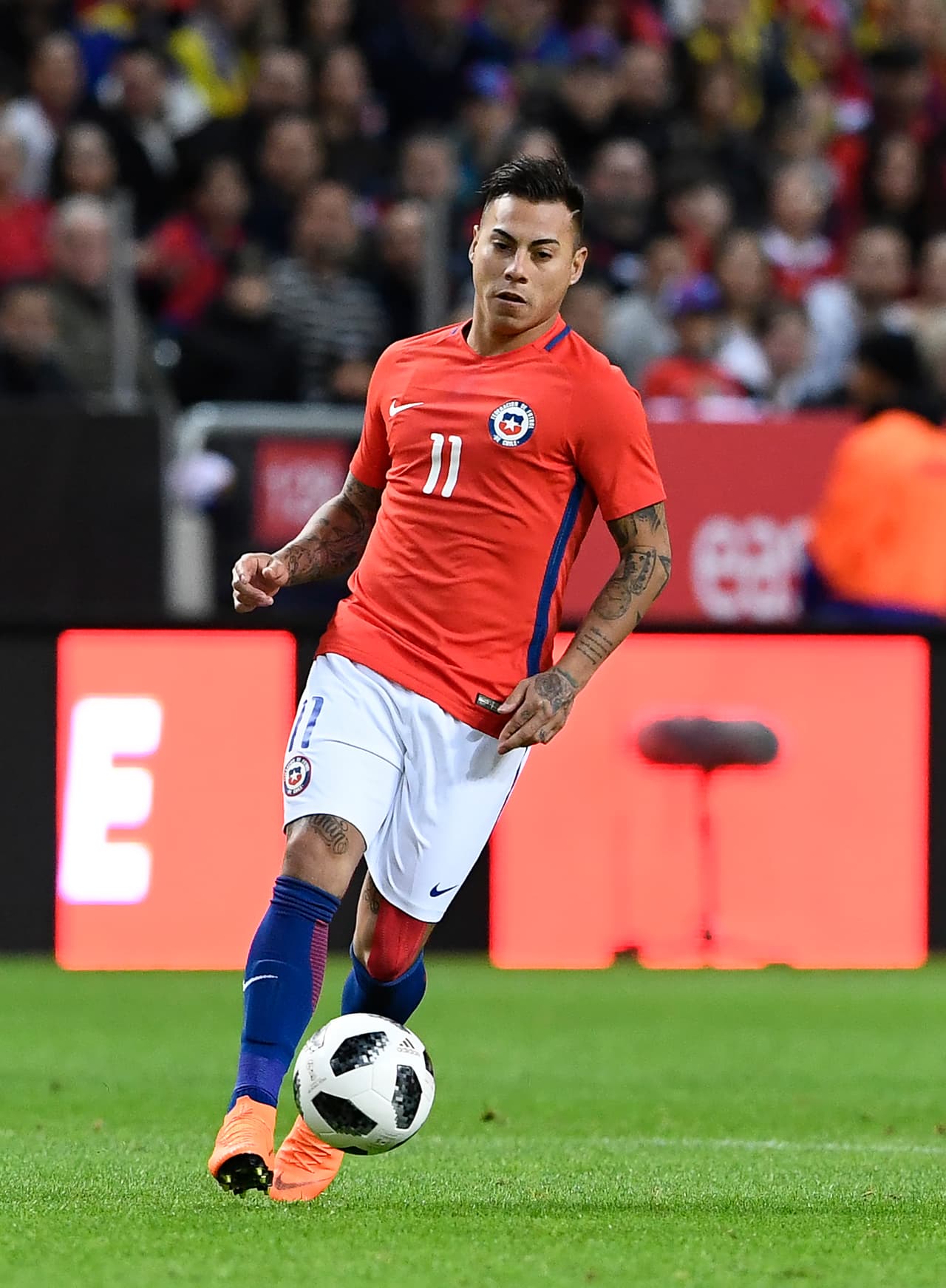 Eduardo Vargas (Tigres UANL) - el delantero Felino jugó 62 minutos en el triunfo de Chile por 2-1 sobre Suecia, mientras que ante Dinamarca se quedó en el banco de suplentes.