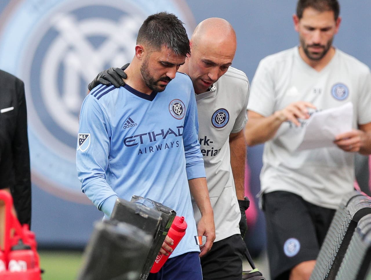 Domènec Torrent augura que David Villa se perderá un par de encuentros con NYCFC por lesión