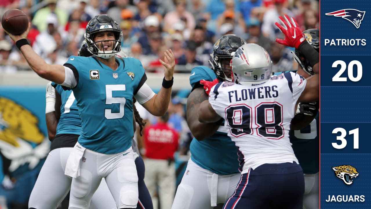 Blake Bortles lanzó 4 pases de touchdown y los Jags le ganaron a los Patriots.