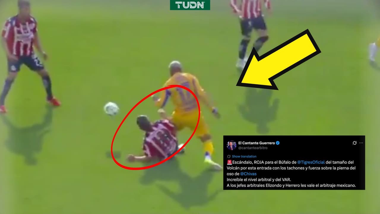 ¡Búfalo Aguirre le clava los tachones al Oso González y le perdonan la tarjeta roja!