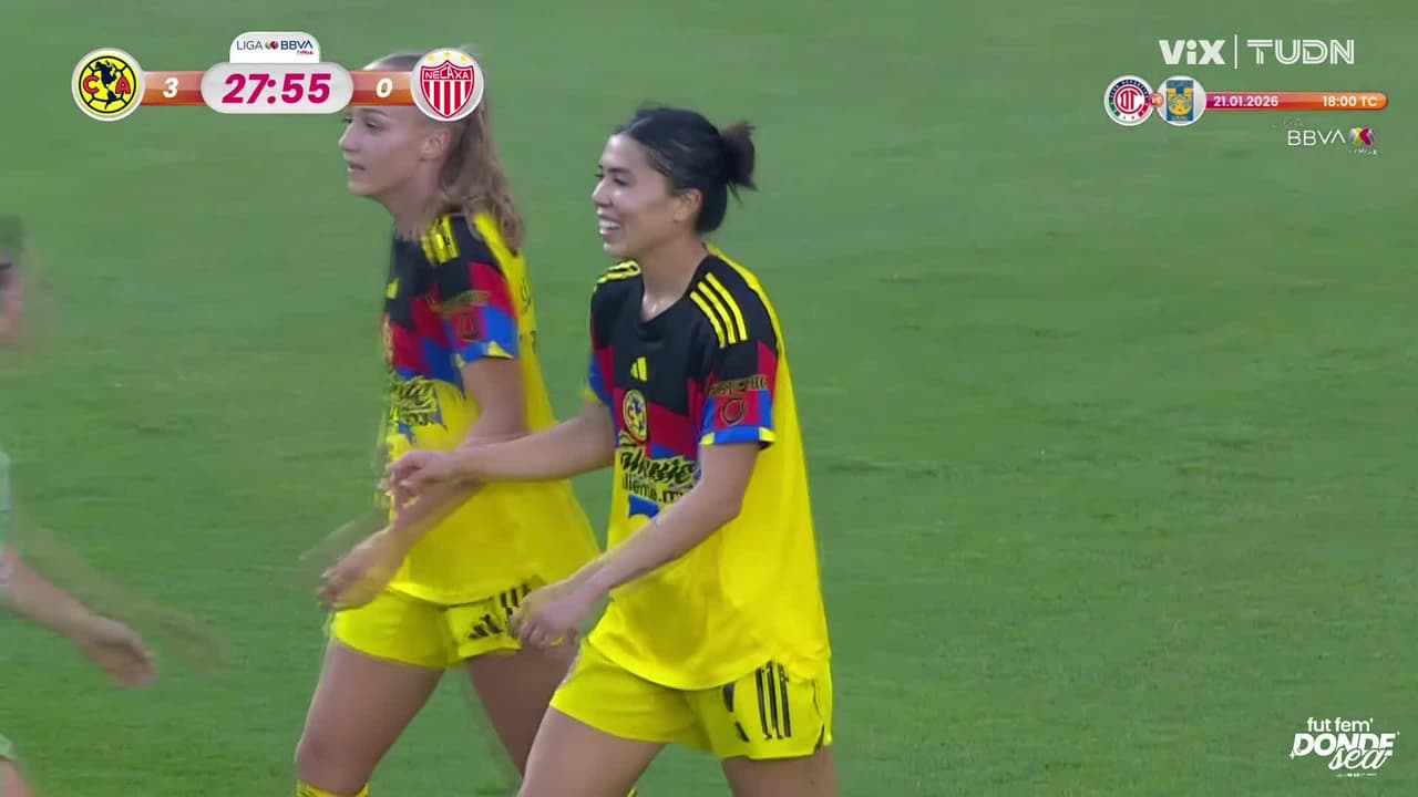 ¡Goleada del América! Asistencia de Gaby García y Súper-Ki anota el 3-0