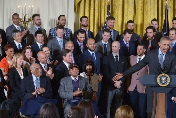 Obama recibió al equipo en la Casa Blanca por tercera vez en cinco años.