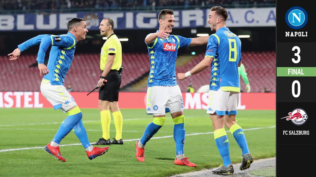 Con goliza el Napoli dejó noqueado y sin energías al FC Red Bull Salzburg