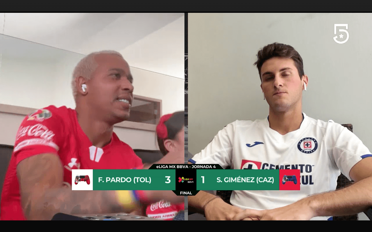 Santi Giménez cayó ante 'Pipe' Pardo y el Toluca sumó de tres al ganar 3-1; Cruz Azul no sabe lo que es ganar en el torneo virtual de la eLiga MX.