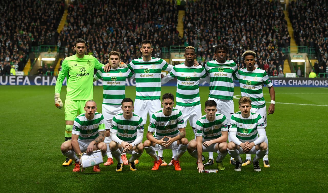 GLASGOW, SCOTLAND - OCTOBER 31: The Celtic team pictured before the UEFA Champions League group B match between Celtic FC and Bayern Muenchen at Celtic Park on October 31, 2017 in Glasgow, United Kingdom. (Photo by Stu Forster/Getty Images)