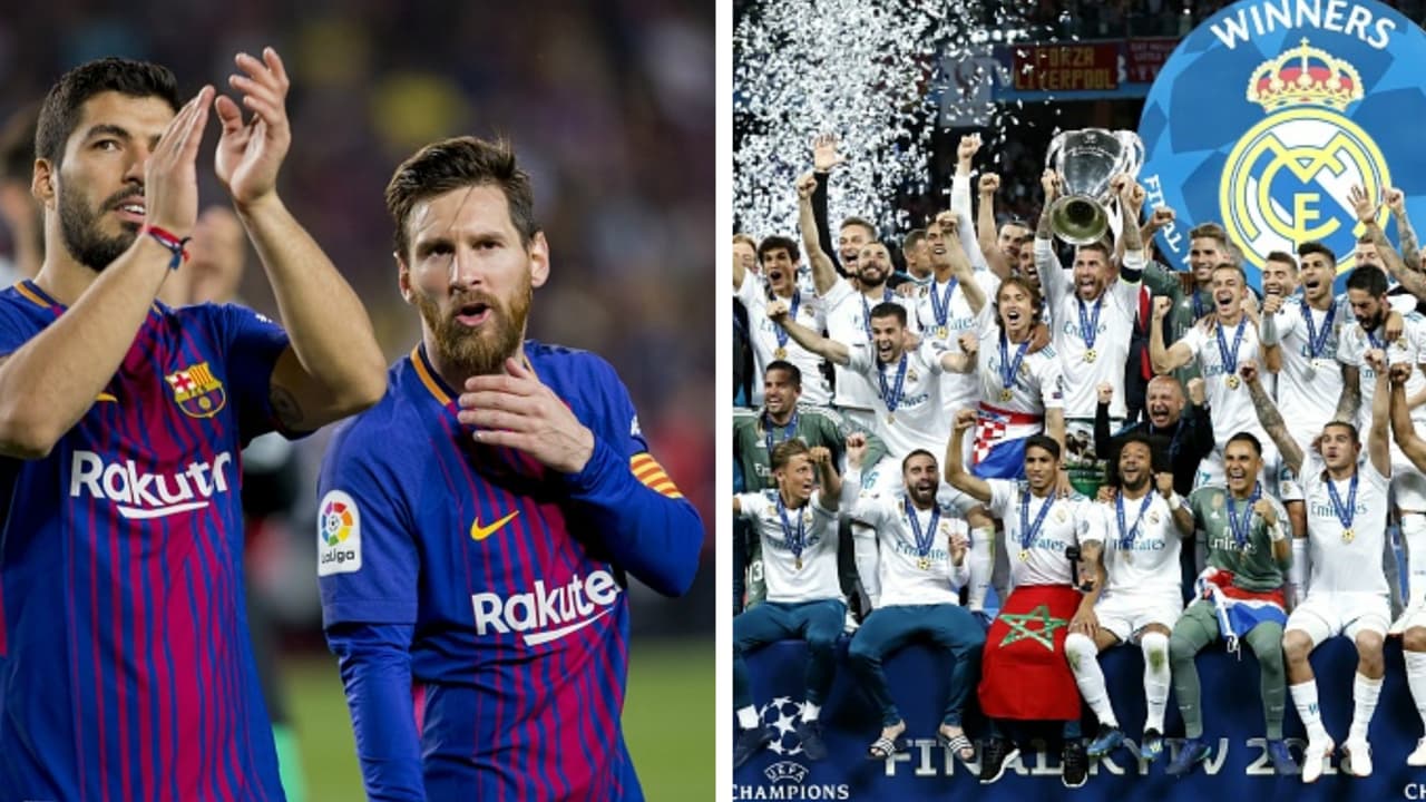 Merenges reciben felciitación de Blaugranas tras conquistar su treceava Champions League.