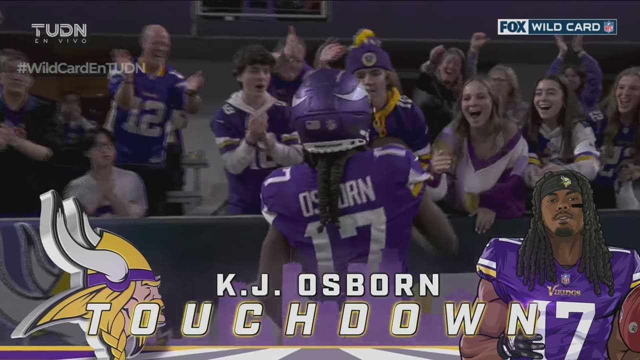 ¡Se acercan los Vikings! K.J. Osborn se encuentra sin marca y logra el TD
