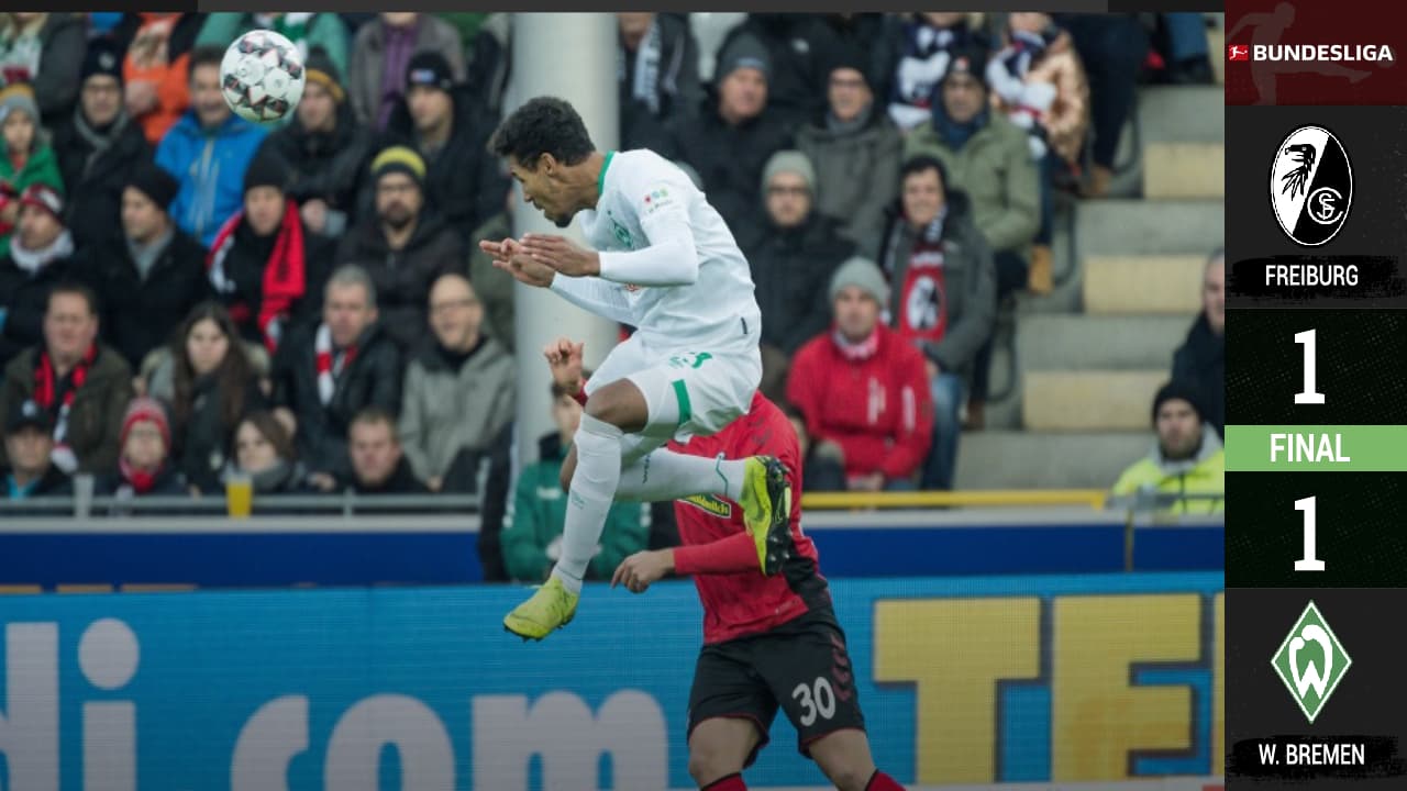 Partidazo en Friburgo y el Werder Bremen rescató un punto in extremis