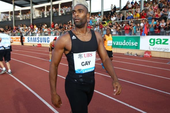 El excampeón munial de los 100 metros, Tyson Gay.