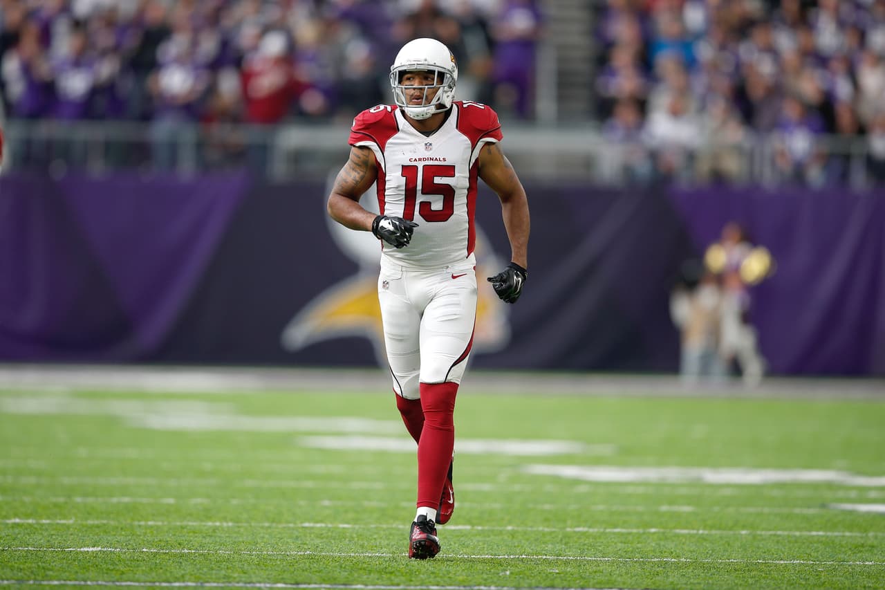 Arizona Cardinals wide receiver Michael Floyd (15) runs during a week 11 NFL football game against the Minnesota Vikings, Sunday, Nov 20, 2016, in Minneapolis. The Vikings won 30-24. (Scott Boehm via AP)