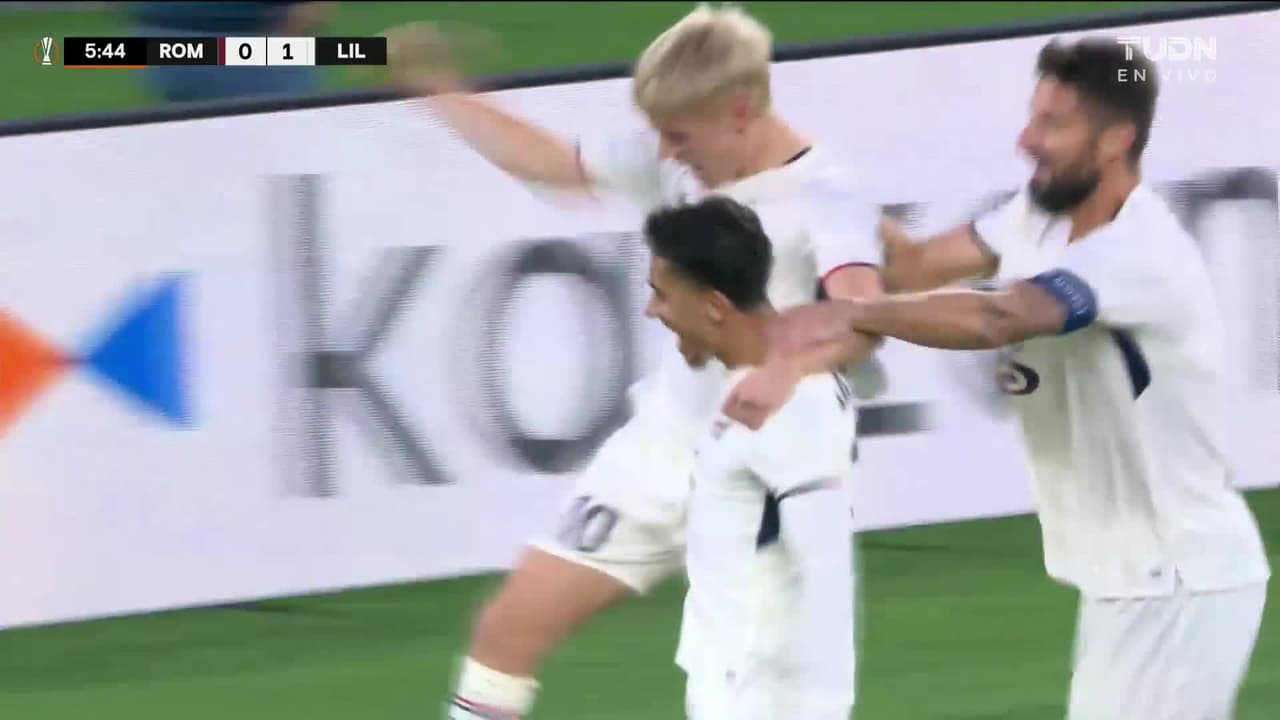 ¡Golazo del Lille! Haraldsson saca trueno imparable contra la Roma