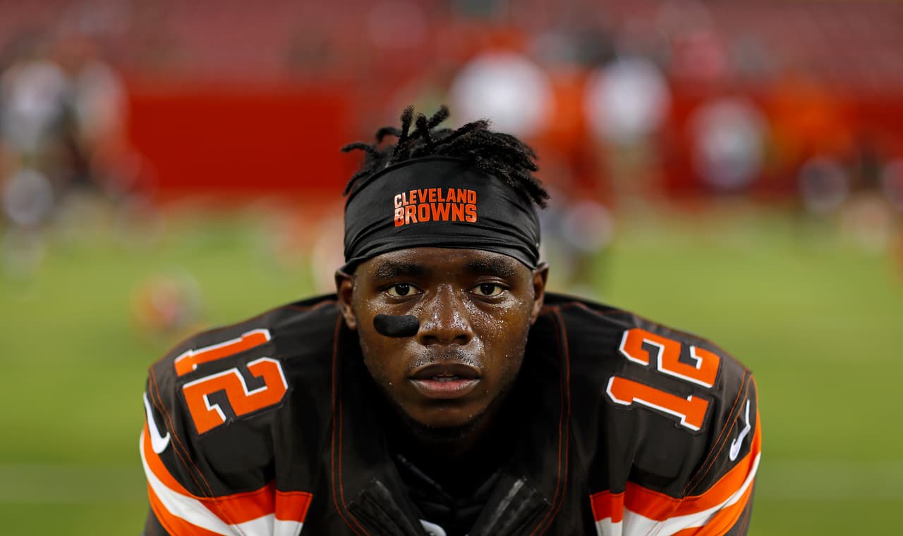 Cleveland Browns wide receiver Josh Gordon (12) looks on prior to an NFL preseason football game against the Tampa Bay Buccaneers on Friday, Aug. 26, 2016, in Tampa, Fla. (Aaron M. Sprecher via AP)