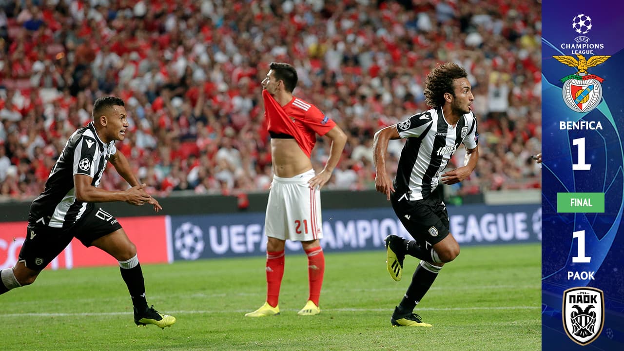 El PAOK aprovechó la desidia del Benfica y se lleva un valioso empate