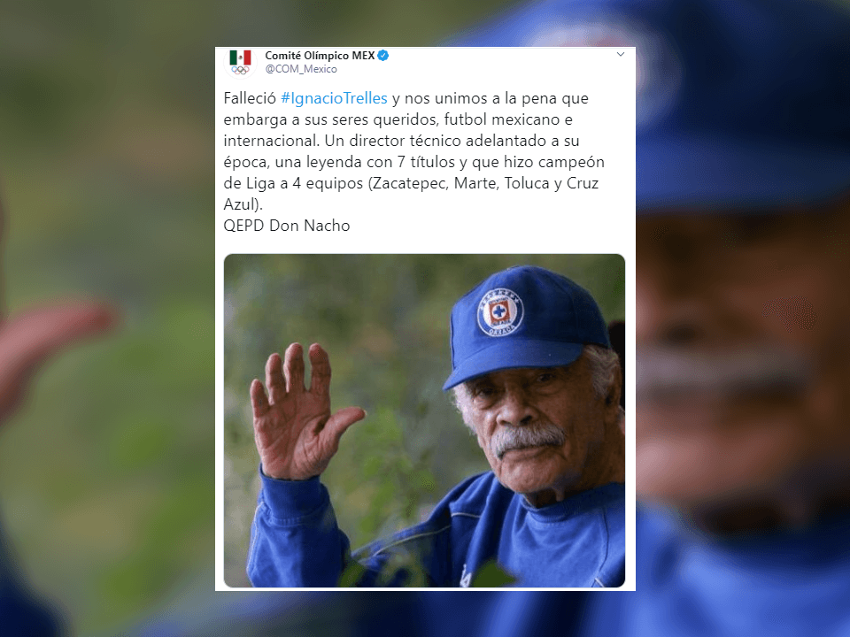 El Comité Olímpico Mexicano brindó condolencias por su fallecimiento