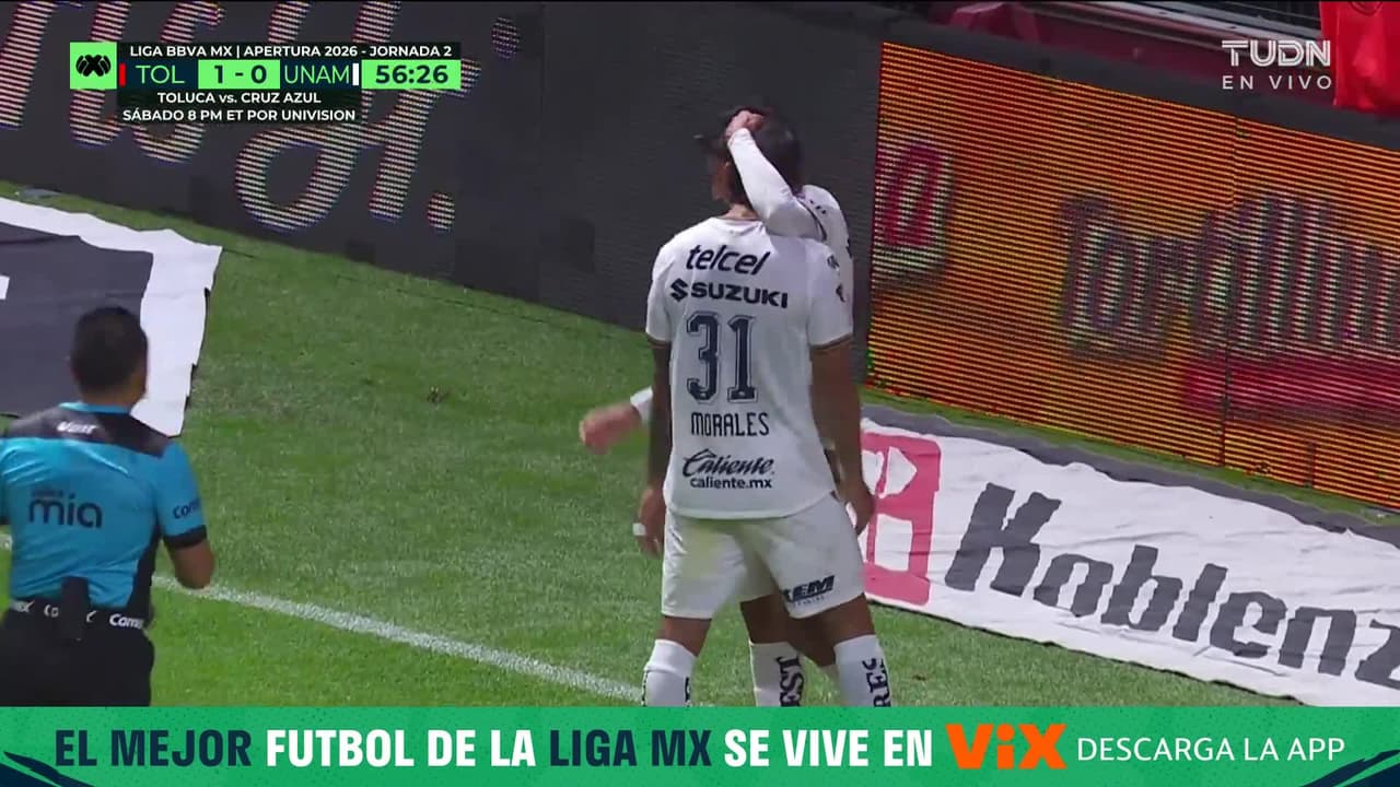 ¡Golazo de Pumas! Arteaga pone el empate y ojo a su festejo