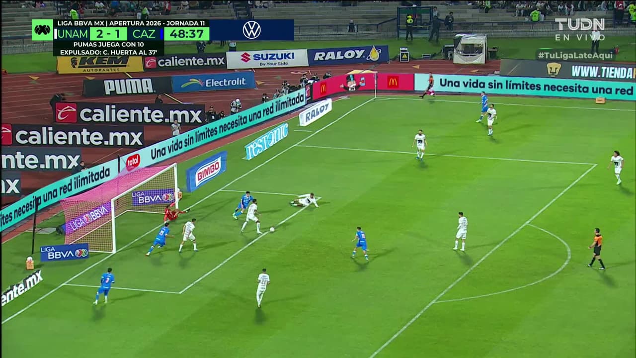 ¡GOL!  anota para Pumas UNAM. Robert Morales