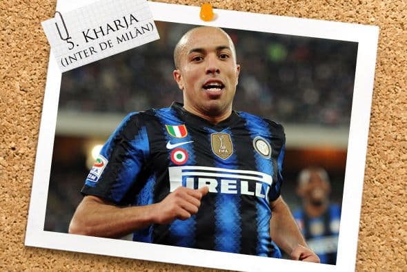 Ya en la mitad de la cancha, el marroquí Houssine Kharja fue el héroe del Inter de Milán.